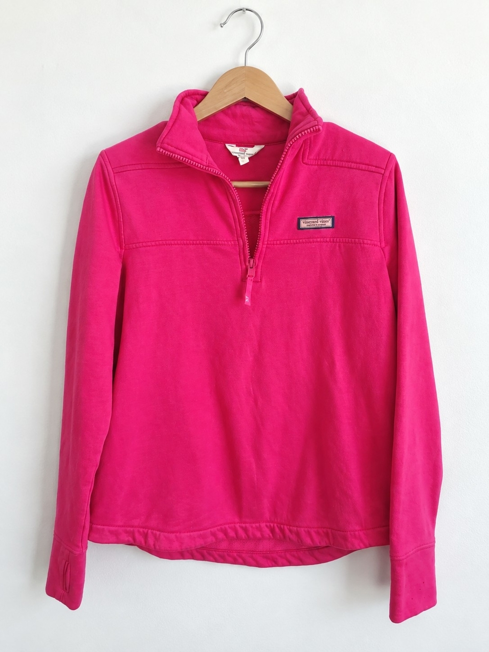 Vineyard Vines Pink Quarter-Zip Pullover Sweater